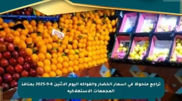 تراجع ملحوظ في أسعار الخضار والفواكه اليوم الإثنين 8-9-2025 بمنافذ المجمعات الاستهلاكية